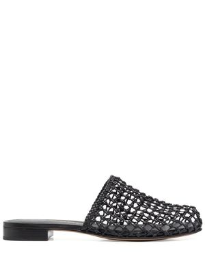 Ferragamo mules en cuir à design tressé - Noir