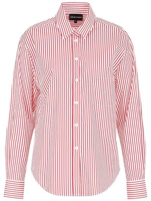 Emporio Armani chemise en coton à rayures - Blanc