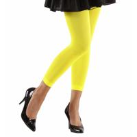 Verkleed legging - neon geel - dames - 40 denier - one size S/M - damesleggings