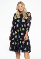 Yoek Jurk met ruches BEAUTY | Zwart | Maat 42/44