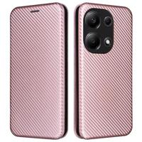 Xiaomi Redmi Note 13 Pro 4G/Poco M6 Pro Flip Hoesje - Koolstofvezel - Rose Gold