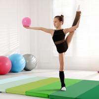 Opvouwbare turnmat 180 x 120 cm Zachte Ondergrondmat Gymnastiekmat 3-voudig Opvouwbaar van PU met Draaghandgreep Groen