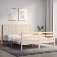 Bedframe met hoofdbord massief hout
