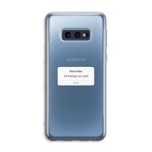 Reminder: Samsung Galaxy S10e Transparant Hoesje