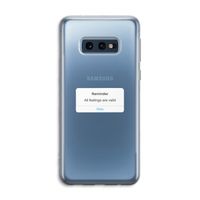 Reminder: Samsung Galaxy S10e Transparant Hoesje