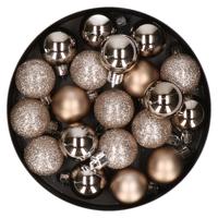 Cosy & Trendy Kerstballen - 20x ST - champagne - 3 cm - kunststof - onbeekbare kerstballen