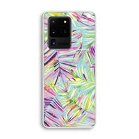 Tropical Palms Blue: Samsung Galaxy S20 Ultra Transparant Hoesje