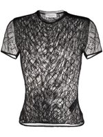 Blumarine t-shirt à transparent en point d'esprit - Noir - thumbnail