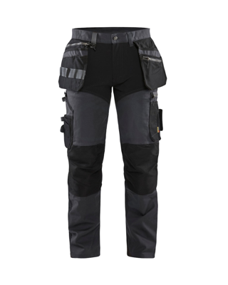 Blåkläder Werkbroek met stretchpanelen en spijkerzakken 15991343 | Donkergrijs/Zwart | Maat 46 - 7330509693117