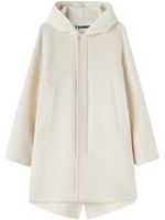 Jil Sander hooded virgin wool parka - Blanc