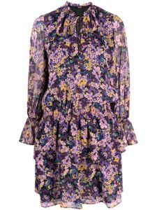LIU JO robe courte volantée à fleurs - Violet