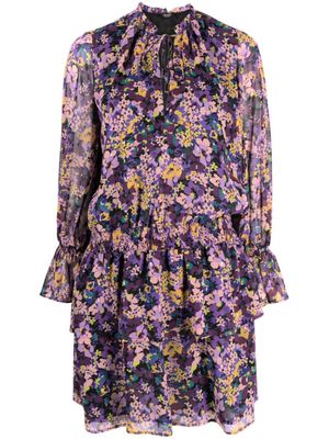 LIU JO robe courte volantée à fleurs - Violet