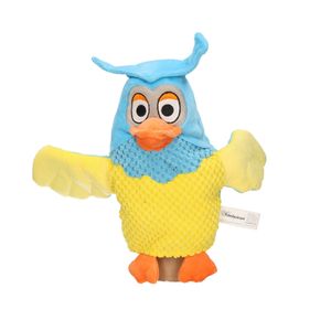 Knuffel handpop Meneer de Uil blauw/geel 25 cm Fabeltjeskrant knuffels kopen