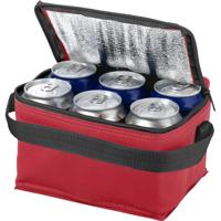 Kleine koeltas voor sixpack blikjes - 3,5 liter - rood - 20 x 15 x 12 cm - Lunchtrommel - thumbnail