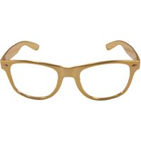 Party/verkleed bril metallic goud kunststof   - - thumbnail