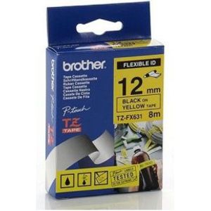 Brother TZ-FX631 Zwart op geel labelprinter-tape