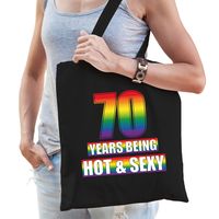 Hot en sexy 70 jaar verjaardag cadeau tas zwart voor volwassenen - Gay/ LHBT / cadeau tas