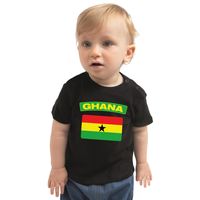 Ghana landen shirtje met vlag zwart voor babys 80 (7-12 maanden)  -