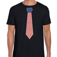 Verkleed t-shirt voor heren - Amerikaanse stopdas - zwart - themafeest