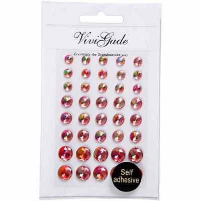Hobby/knutsel kristal plaksteentjes - 40x stuks - rood - strass steentjes - Plak juwelen