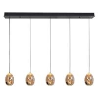 Highlight HanglampGolden Egg zwart 5-lichts recht - H5458.01 Highlight HanglampGolden Egg zwart 5-lichts recht - H5458.01
