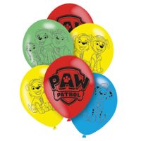 Amscan Paw Patrol themafeest ballonnen - 6x - gekleurd - 28 cm - voor kinderen   - - thumbnail