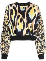 Roberto Cavalli sweat crop à imprimé animalier - Tons neutres