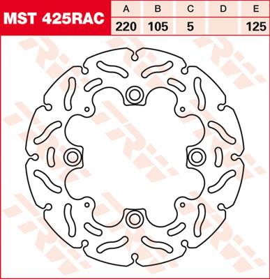 TRW Remschijf, remschijven voor de moto, MST425RAC