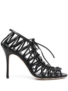 Manolo Blahnik sandales Hamzana 110 mm à brides - Noir