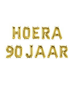 Set Folie Ballonnen - Hoera 90 Jaar Goud