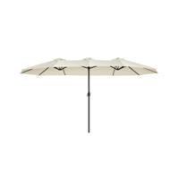 Extra grote parasol met zwengel, beige