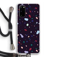 Dark Rounded Terrazzo: Samsung Galaxy S20 Transparant Hoesje met koord