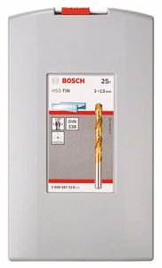 Bosch Accessories 2608587019 HSS Metaal-spiraalboorset 25-delig TiN DIN 338 Cilinderschacht 1 set(s)