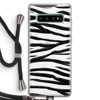 Zebra pattern: Samsung Galaxy S10 Plus Transparant Hoesje met koord
