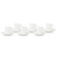 vtwonen - Koffiekopjes met schotels - Wit - 100ml - Set van 6 - thumbnail