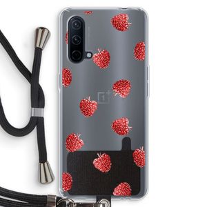 Framboosjes: OnePlus Nord CE 5G Transparant Hoesje met koord