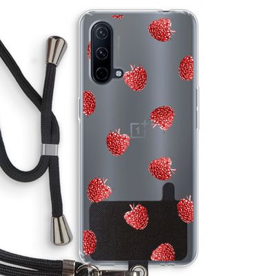 Framboosjes: OnePlus Nord CE 5G Transparant Hoesje met koord