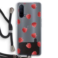 Framboosjes: OnePlus Nord CE 5G Transparant Hoesje met koord