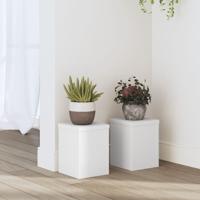 VidaXL Plantenstandaards 2 st 15x15x20 cm bewerkt hout wit