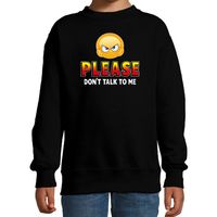 Funny emoticon sweater Please dont talk to me zwart kids