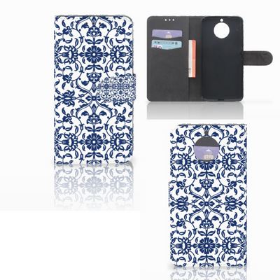 Motorola Moto G5S Plus Hoesje Flower Blue Motorola Moto G5S Plus Hoesje Flower Blue