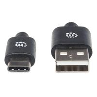 Manhattan USB-kabel USB 2.0 USB-A stekker, USB-C stekker 2.00 m Zwart 354929 - thumbnail