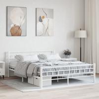 Bedframe metaal wit 160x200 cm - thumbnail