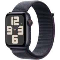 Apple Watch SE GPS + mobiel - 44 mm - kast van middernachtkleurig aluminium - inktkleurige sportband