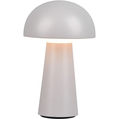 LED Tafellamp - Tafelverlichting - Trion Lenio - 2W - Warm Wit 3000K - Dimbaar - USB Oplaadbaar - Spatwaterdicht IP44 - Rond - Mat Grijs - Kunststof