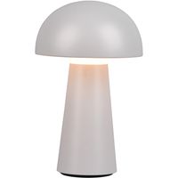 LED Tafellamp - Tafelverlichting - Trion Lenio - 2W - Warm Wit 3000K - Dimbaar - USB Oplaadbaar - Spatwaterdicht IP44 - Rond - Mat Grijs - Kunststof