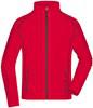 James & Nicholson JN597 Men´s Structure Fleece Jacket - Red/Carbon - S