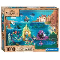 Clementoni wereldkaart puzzel kleine zeemeermin, 1000st.
