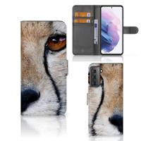 Samsung Galaxy S21 Plus | Telefoonhoesje | Met pasjeshouder | Cheetah