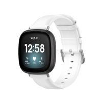 Bandje geschikt voor Fitbit Versa 3 - Maat L - Horlogebandje - Polsband - Kunstleer - Wit